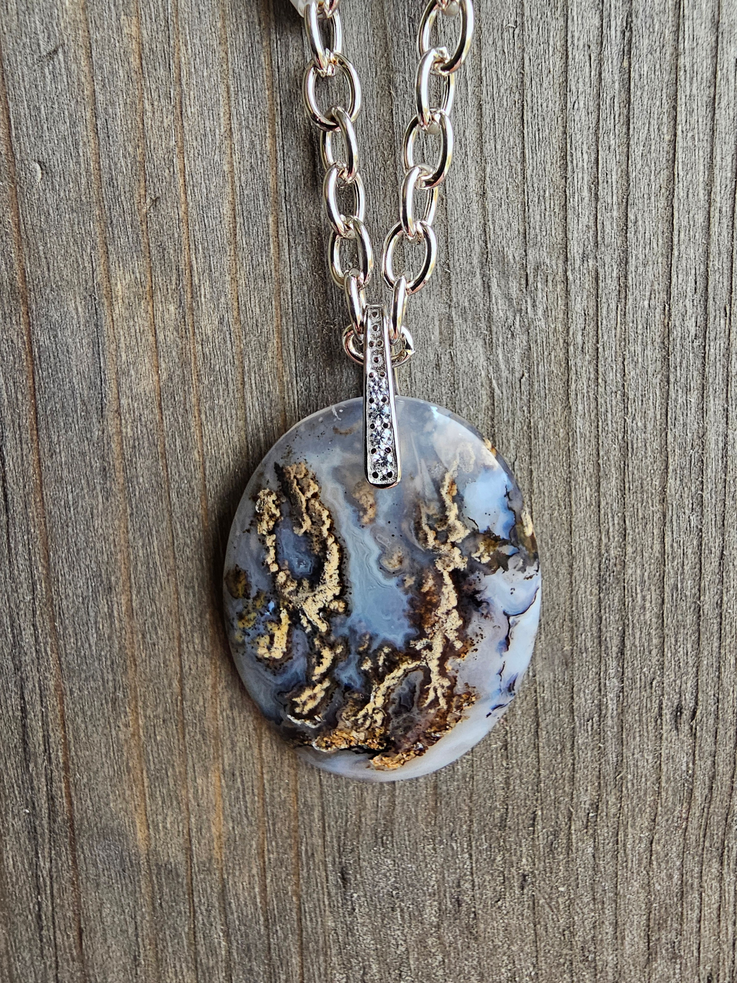 Item #1280 Hornedale Blue Agate Pendant