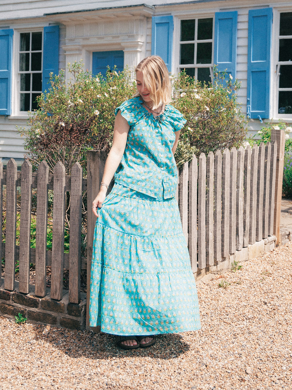 Thumbnail: The Tilly Maxi Skirt - Aqua