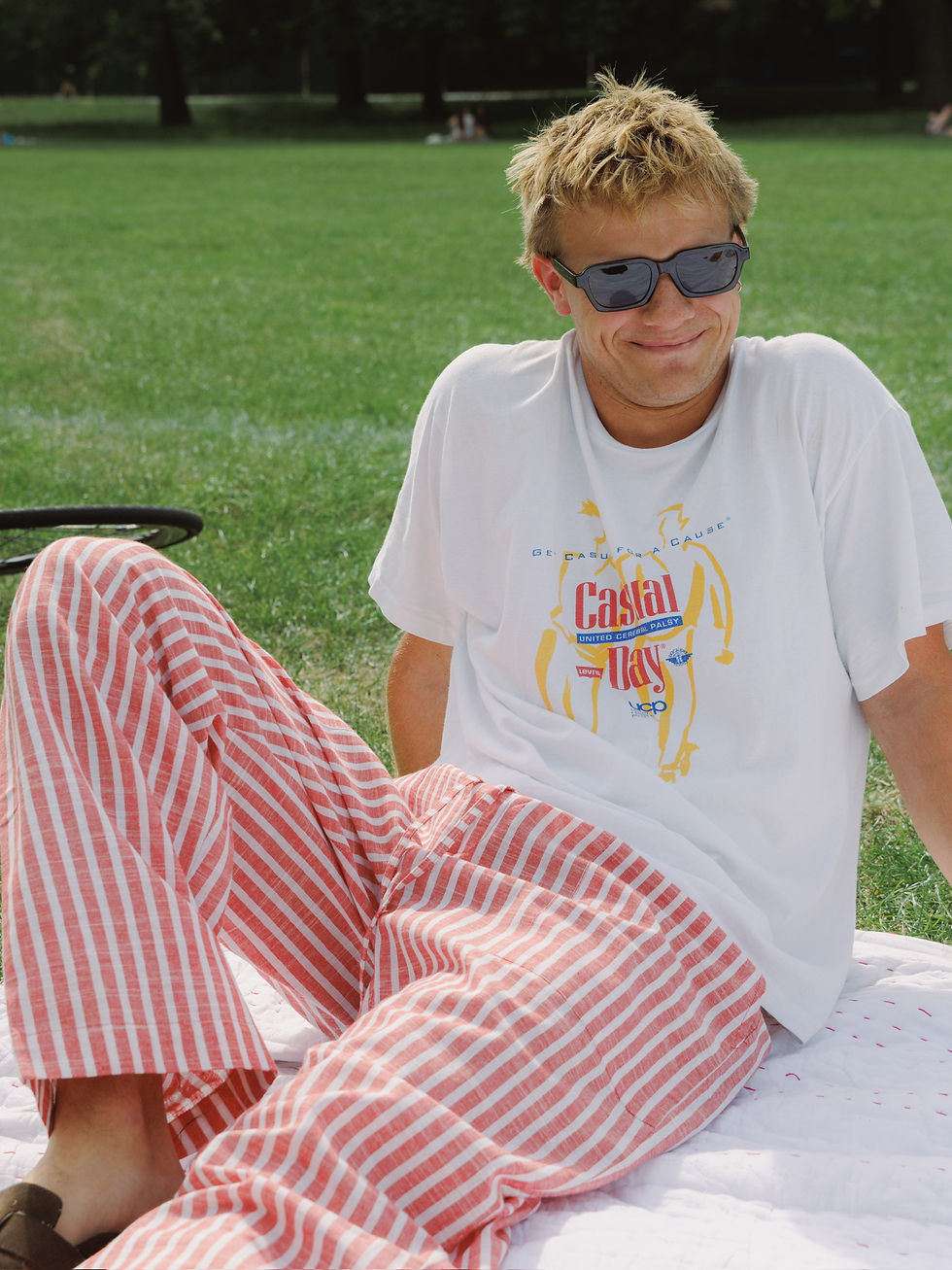 Thumbnail: Handloom Trousers - Red Stripe