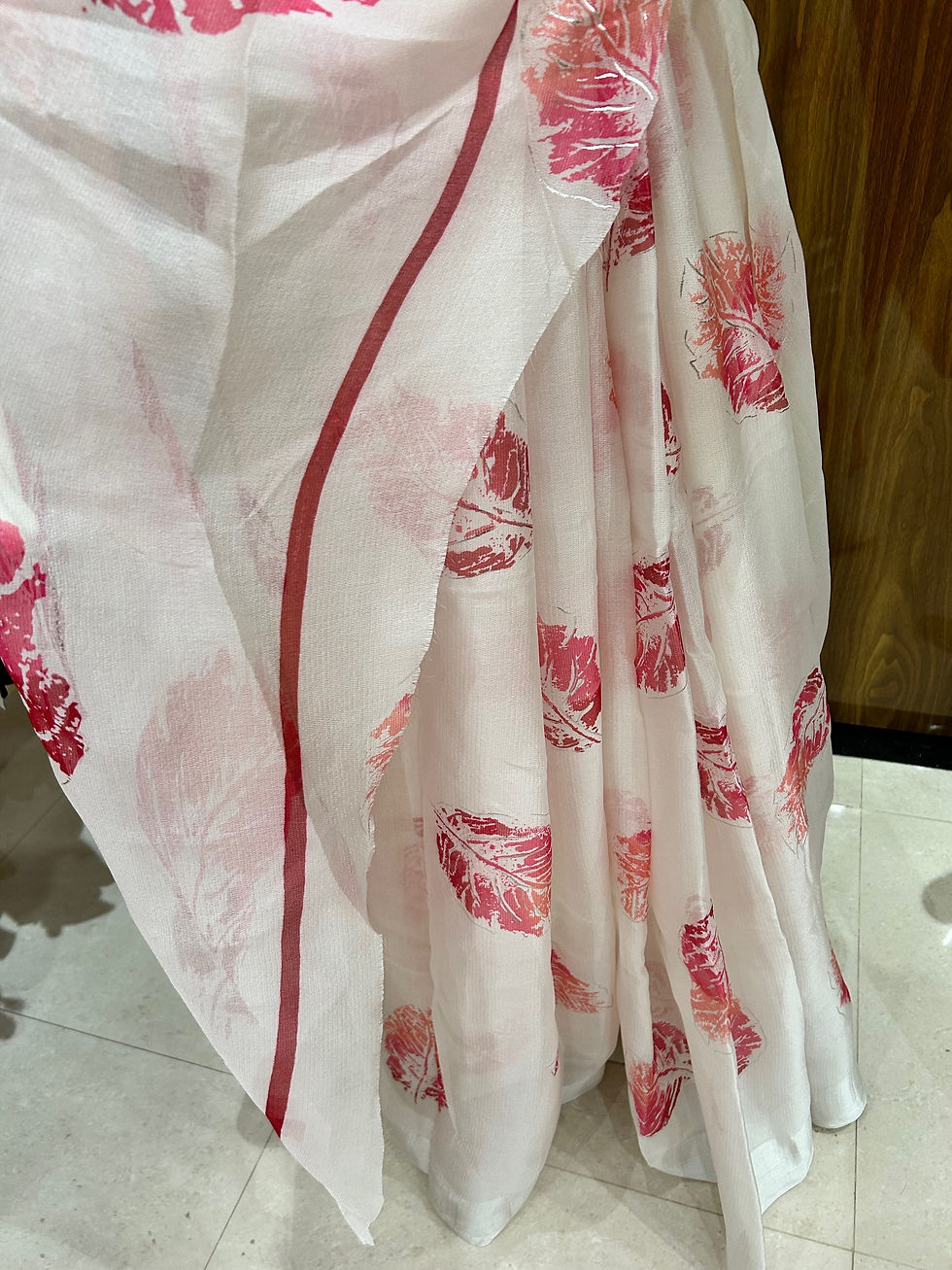 Thumbnail: Khadi organza saree with contrast pink satin blouse 