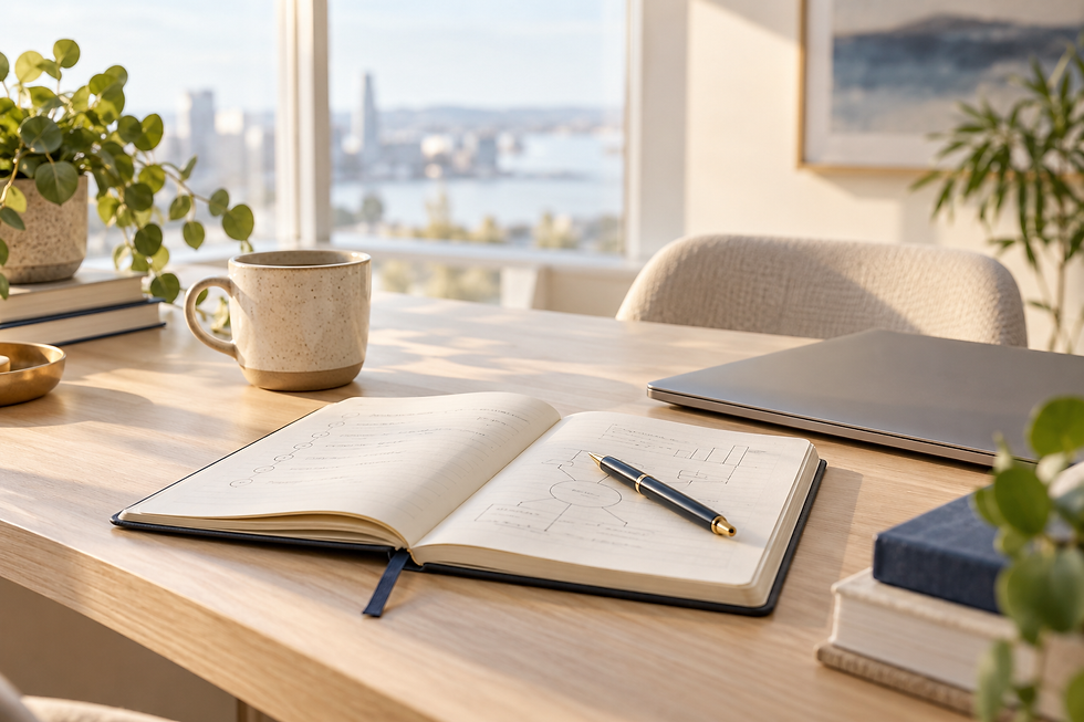 Notebook on desk for professional consulting