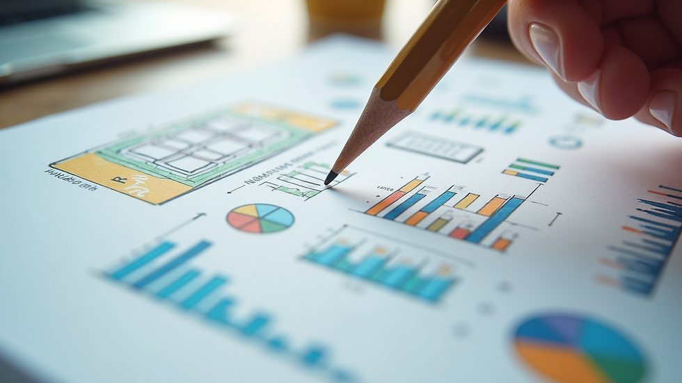 Close-up view of a website design sketch with branding colors and fonts