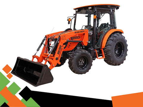 Orange Bad Mow Tractor, 5055 Cab Compact 