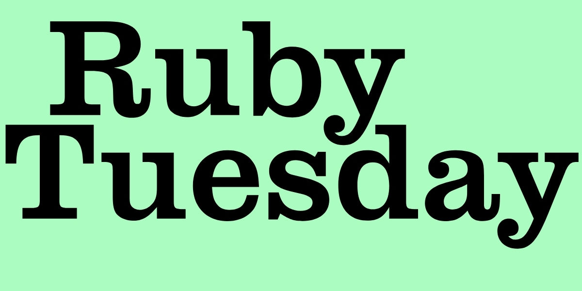 Ruby Tuesday logo text on light green background