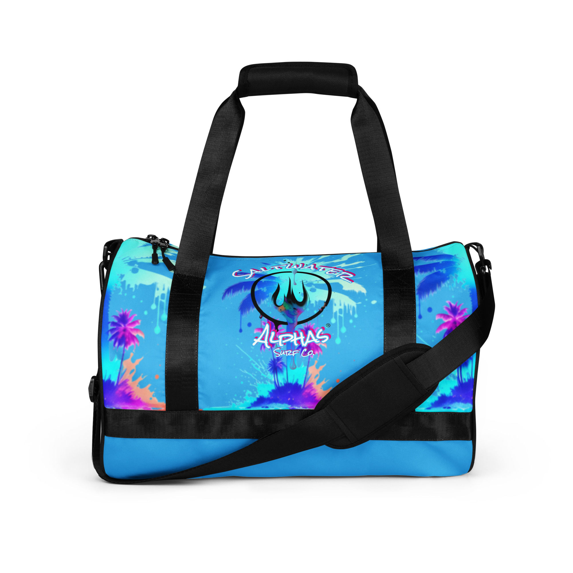Saltwater Alphas Trident Palms All-over Print Women's Gym Bag