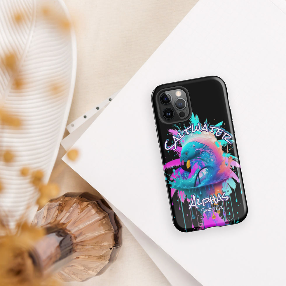 Thumbnail: Saltwater Alphas Blue Flamingo Tough Case for iPhone®