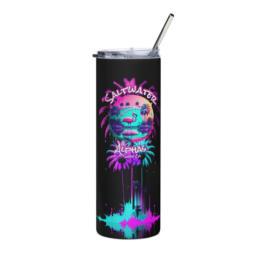 Saltwater Alphas Pink Flamingo Stainless Steel Tumbler