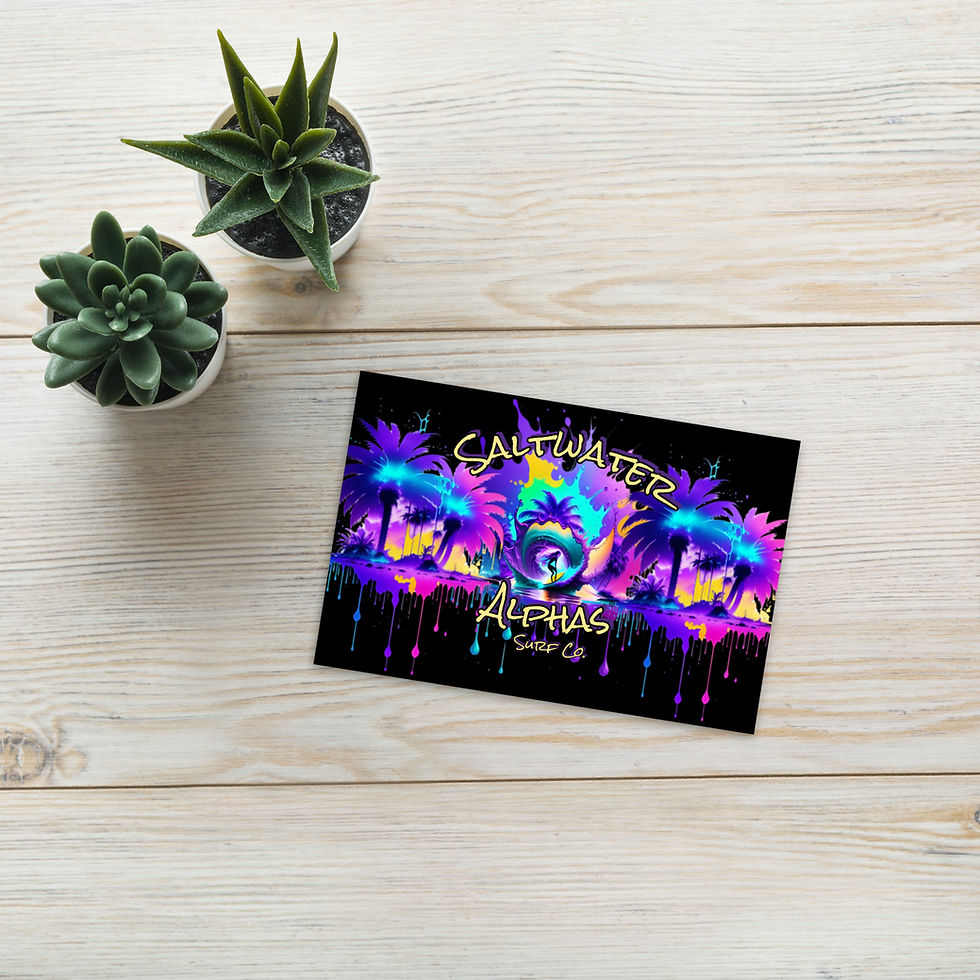 Saltwater Alphas Purple Surfer Girl Standard Postcard