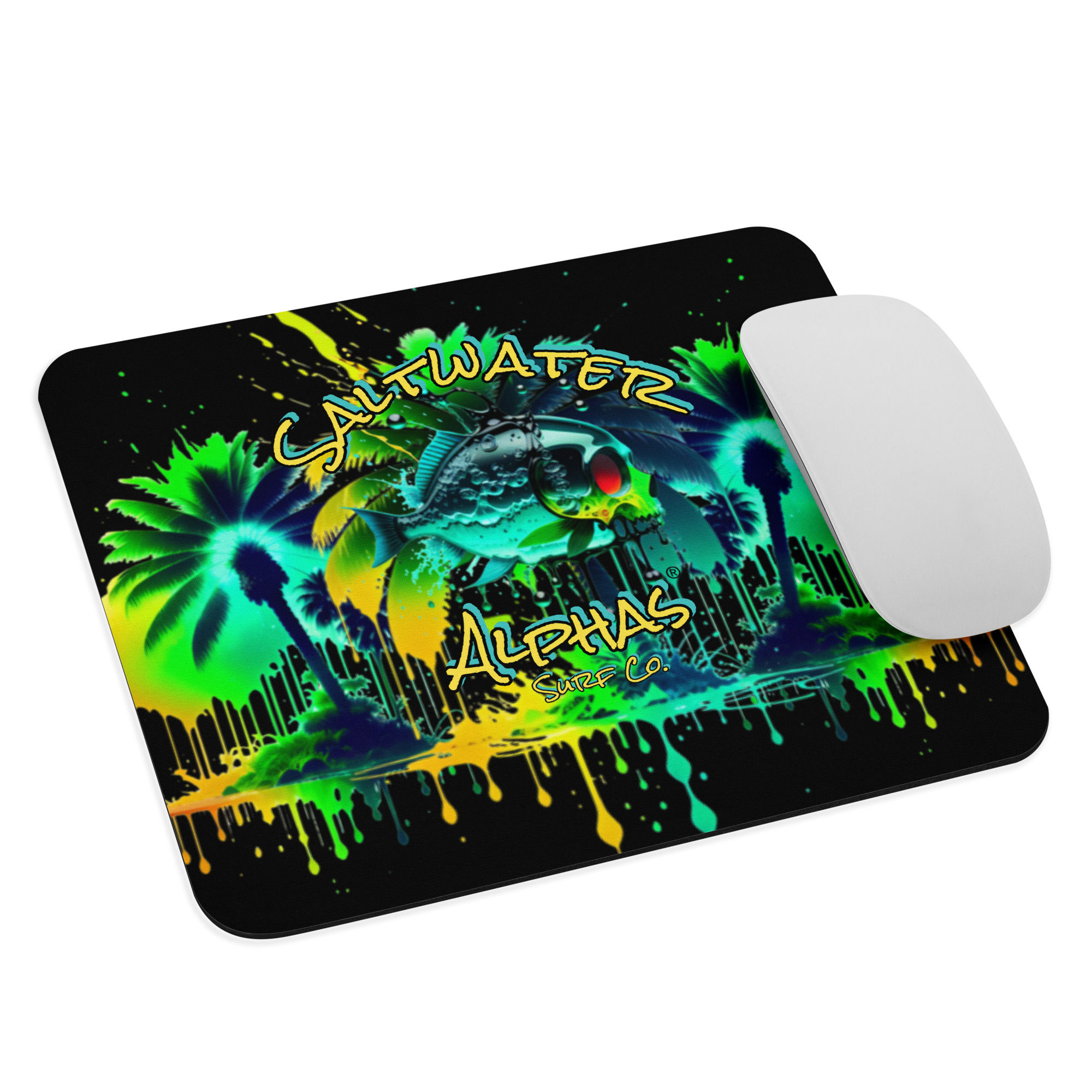 Saltwater Alphas Skull Fish Mouse Pad