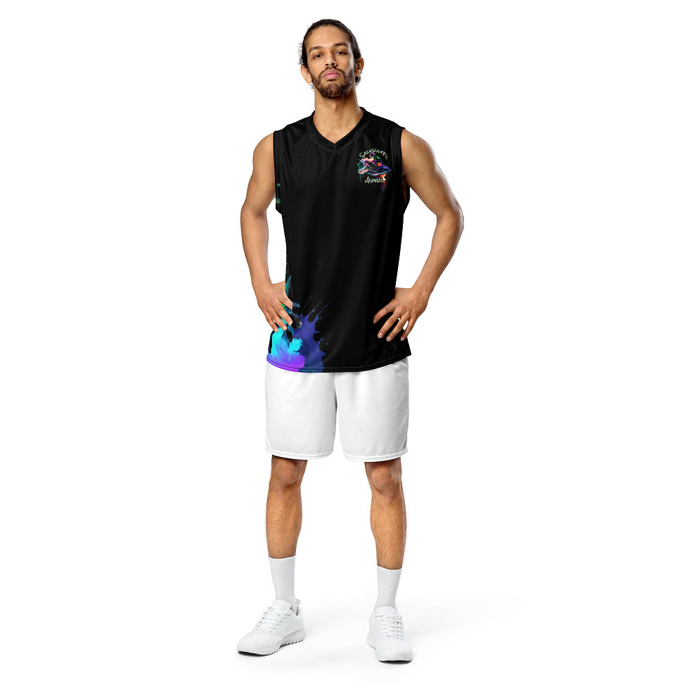 Thumbnail: Saltwater Alphas Surfer Recycled Unisex Basketball Jersey