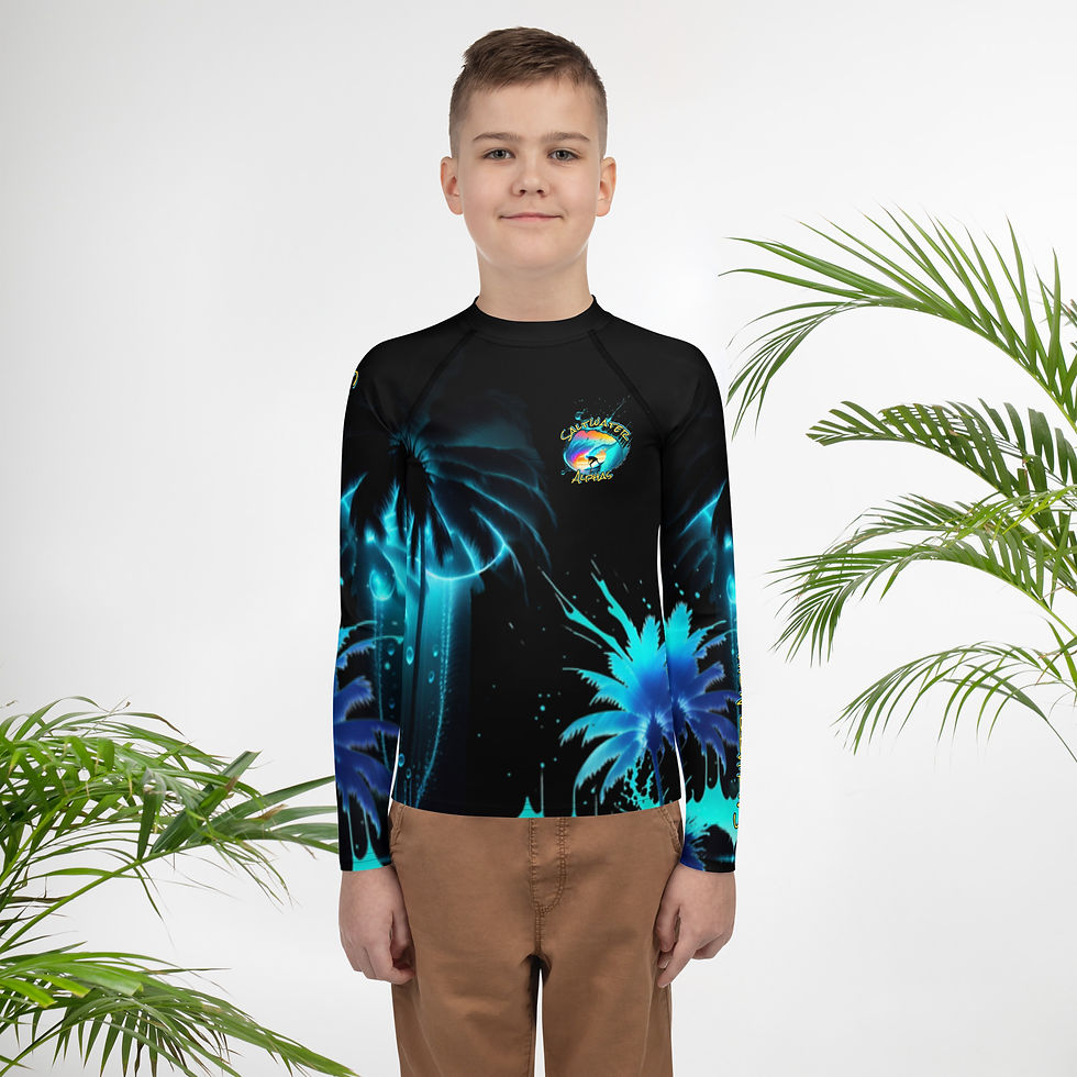 Saltwater Alphas Blue Surfer Youth Rash Guard