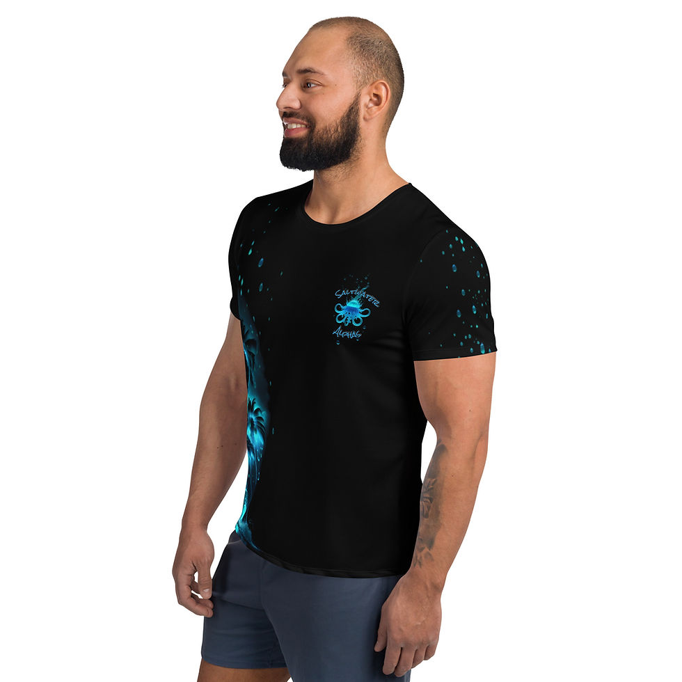 Thumbnail: Saltwater Alphas Octopus Palms All-Over Print Men's Athletic T-shirt