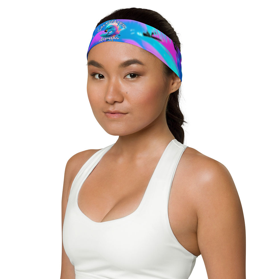Thumbnail: Saltwater Alphas Blue Flamingo Headband
