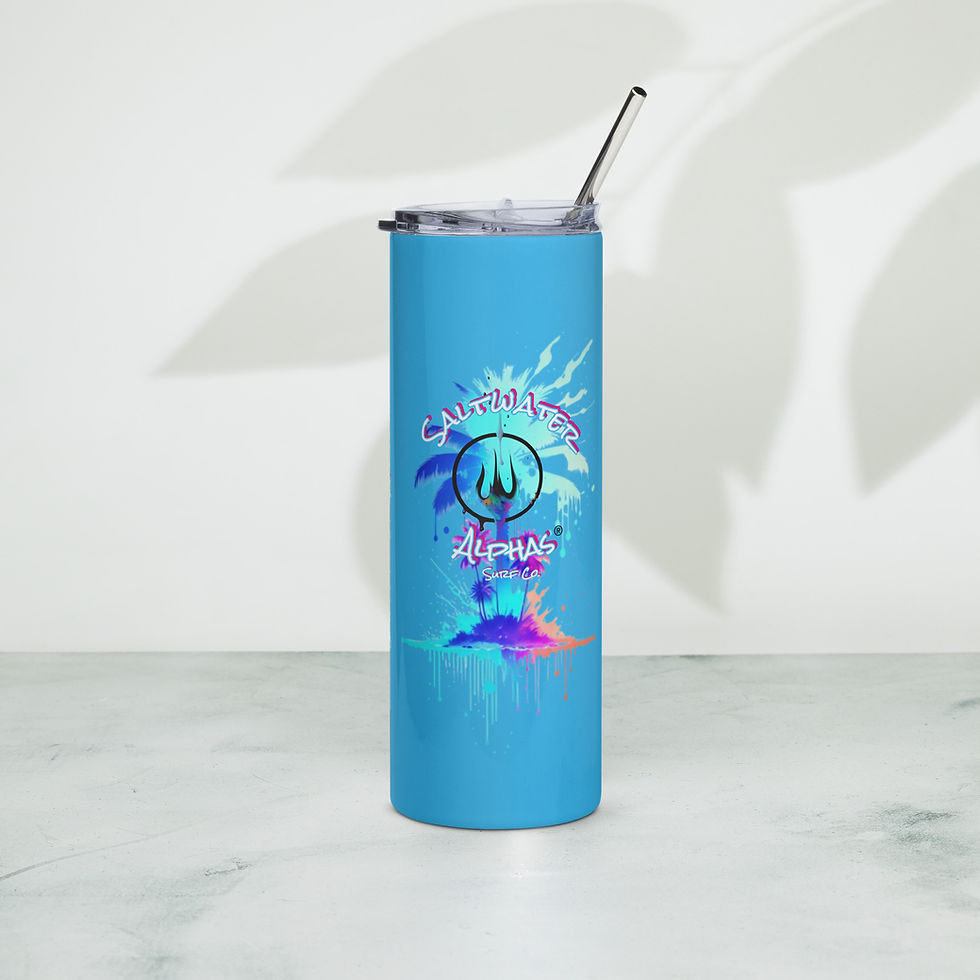 Saltwater Alphas Trident Palms Stainless Steel Tumbler