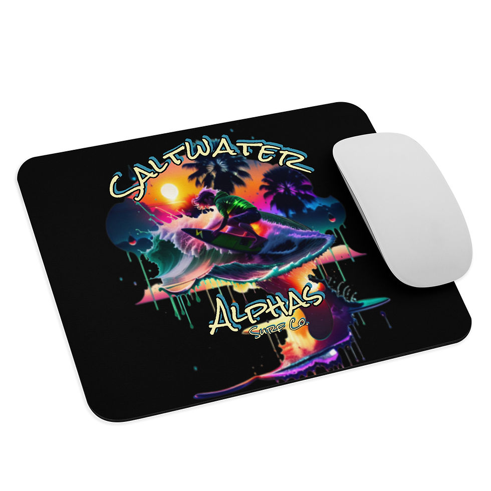 Saltwater Alphas Surfer Mouse Pad