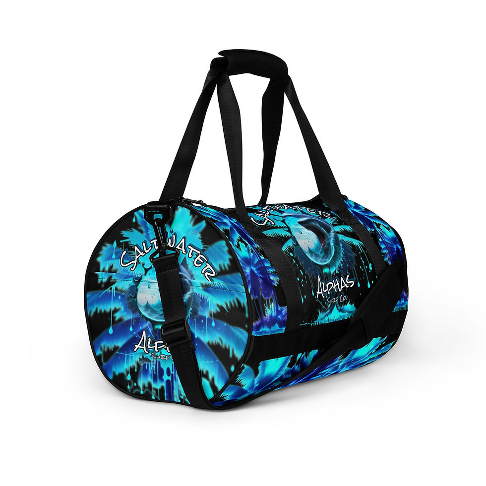 Thumbnail: Saltwater Alphas Great White All-over Print Men's Gym Bag