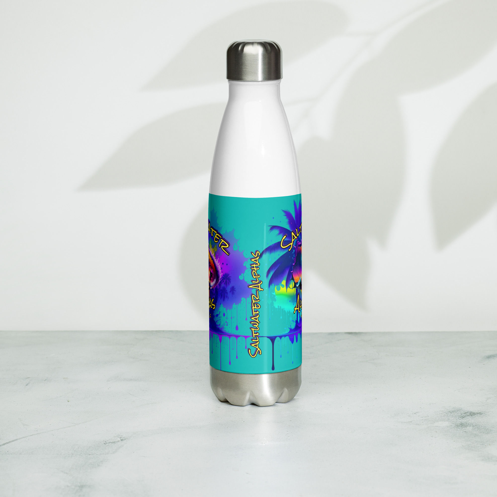 Saltwater Alphas Sunset Surfer Girl Stainless Steel Water Bottle