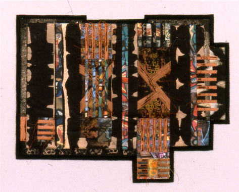 Cité Noir
Mixed media , primarily blacks and browns, altered fabrics, roughly a rectangle
42 "x 42" 
25 units, each 8" x 8"
Photo: D. James Dee