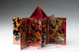 Patricia Homage to Jean Lurcat
Laminated multi-colored paper, thread, Mylar, interlocking construction, stands up
8” x 12” x 6”
Photo: D. James Dee