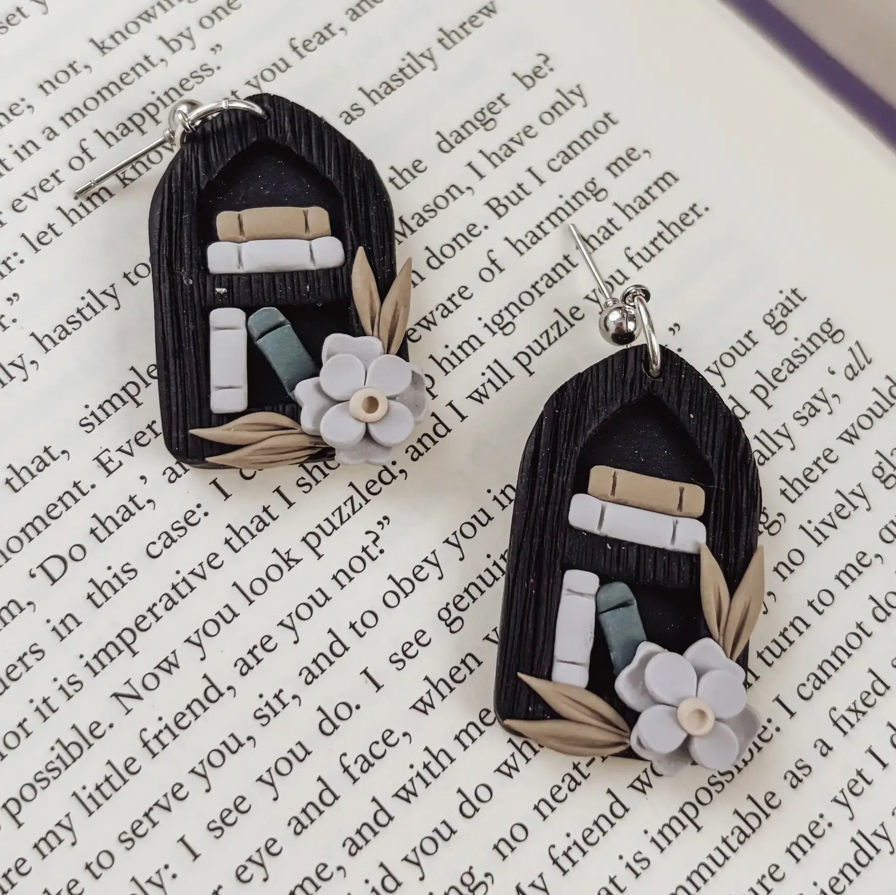 Gothic Bookshelf Earrings, Book Earrings, Bookish Gifts