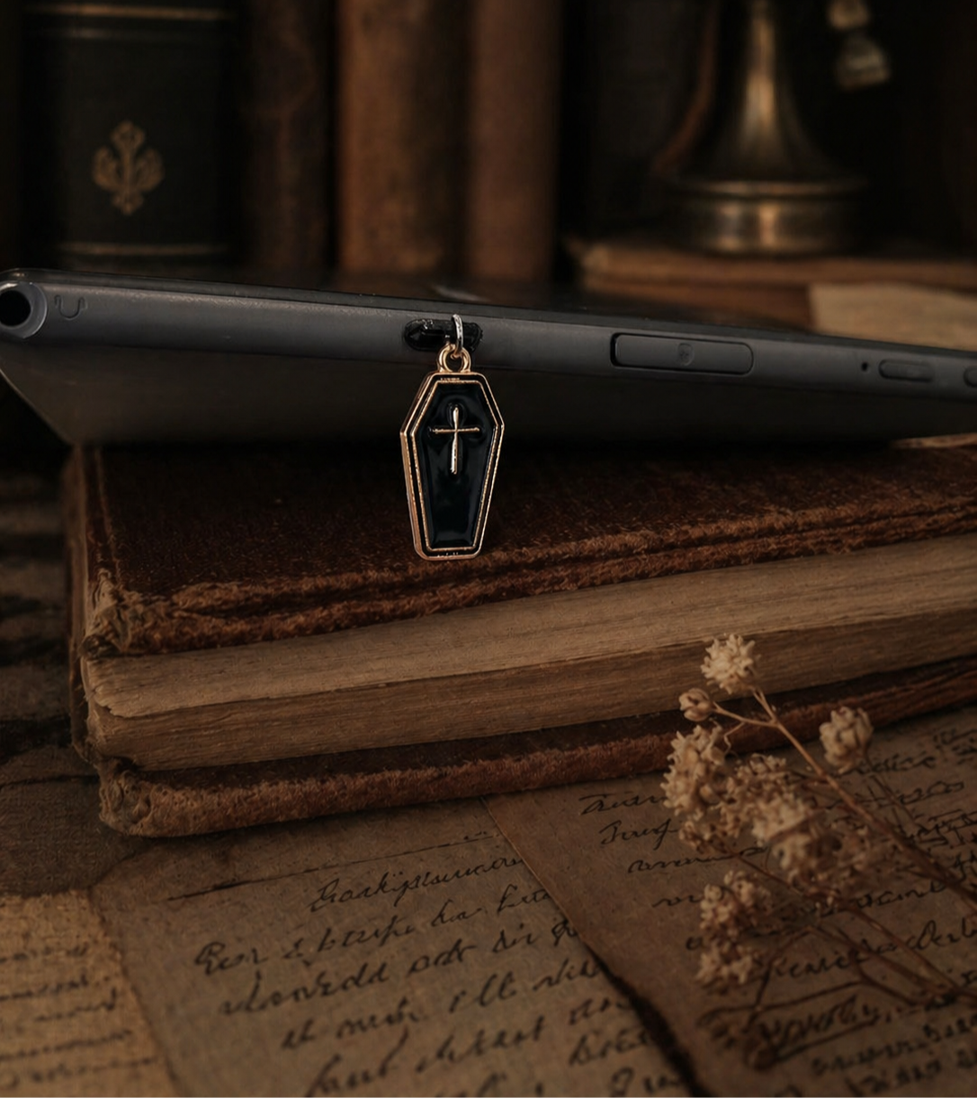 Black Coffin Kindle Charm