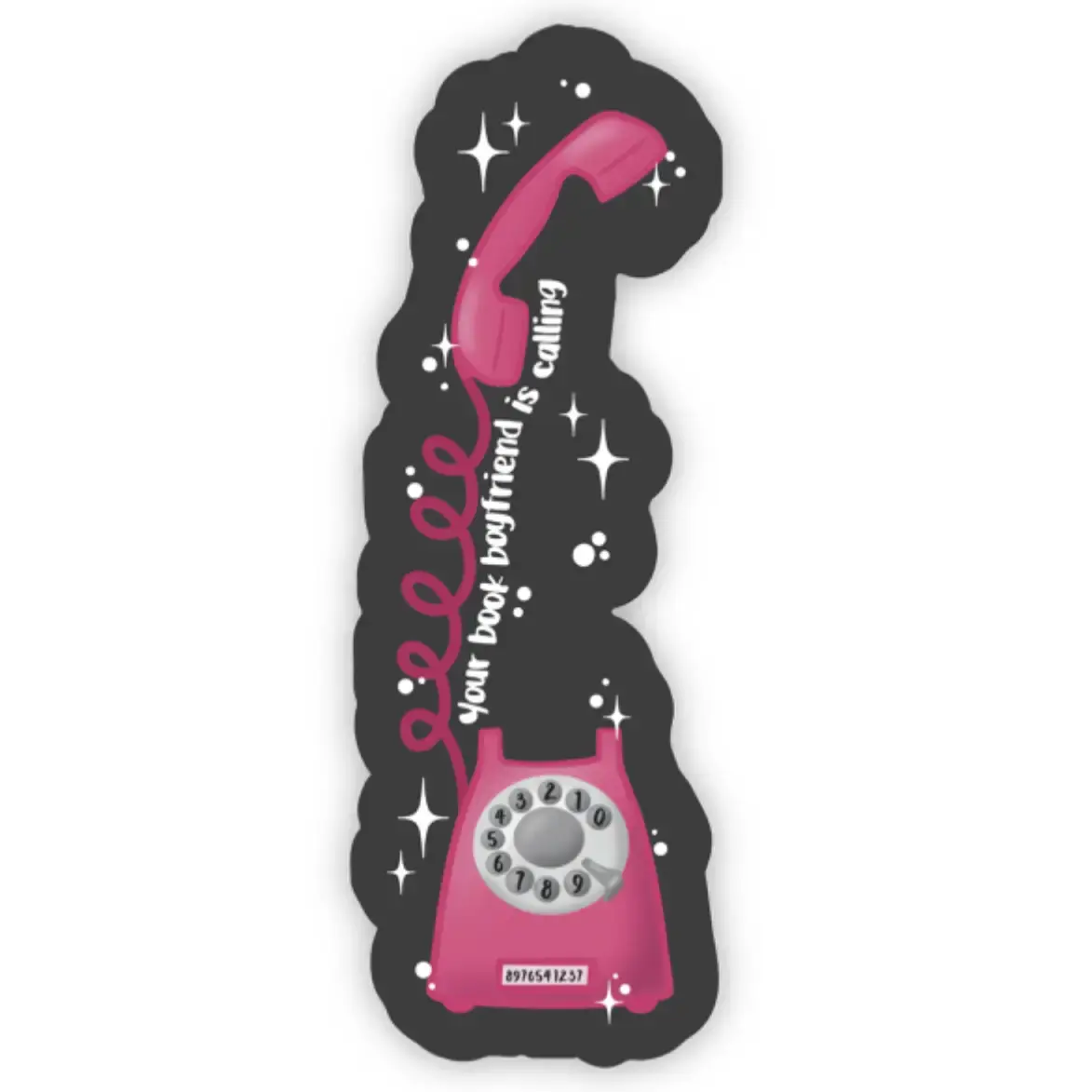Your Book Boyfriend Is Calling Retro Phone Vinyl Sticker