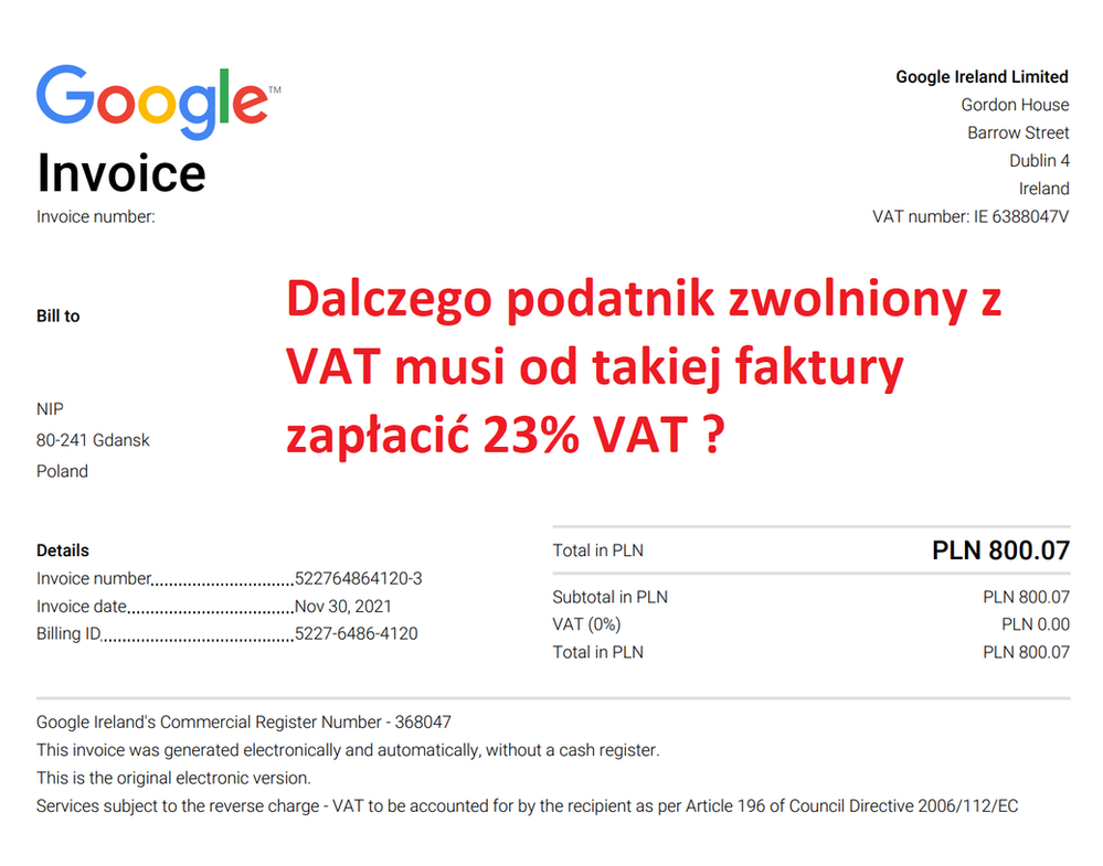 Zakup towarów z UE oraz import usług przez podatnika zwolnionego z VAT