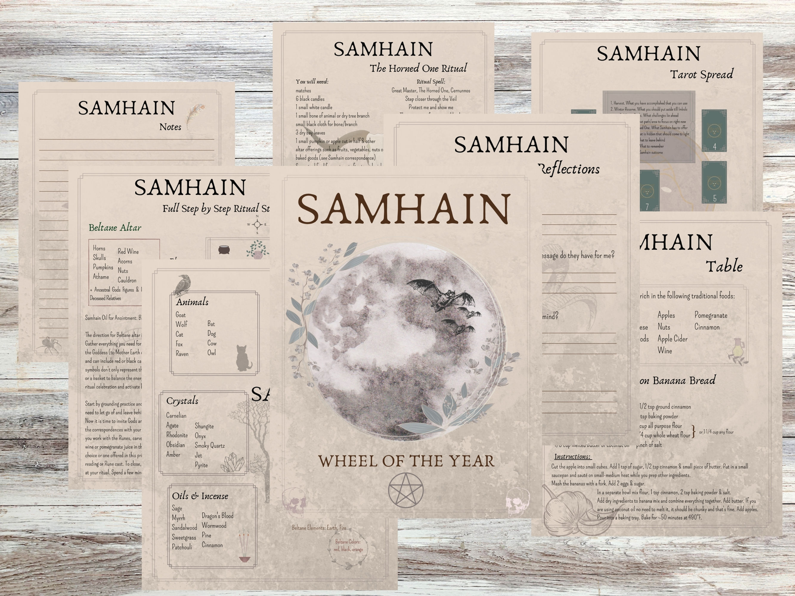 Samhain Printable Guide. Wheel of the Year Grimoire Printable Pages