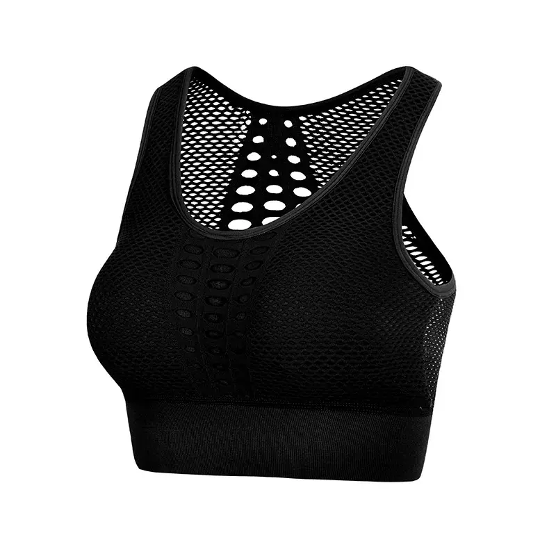 Miniatura: Seamless Sports Bra Top Fitness Women Racerback Running Crop Tops Femme Pink