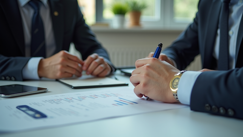 Eye-level view of a marketing consultant presenting a strategy to a client