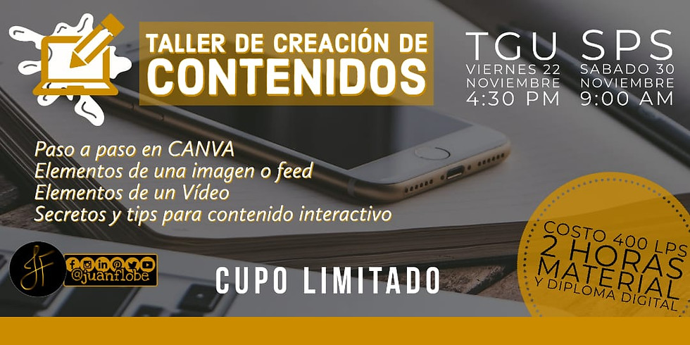 Taller de creación de contenido San Pedro Sula