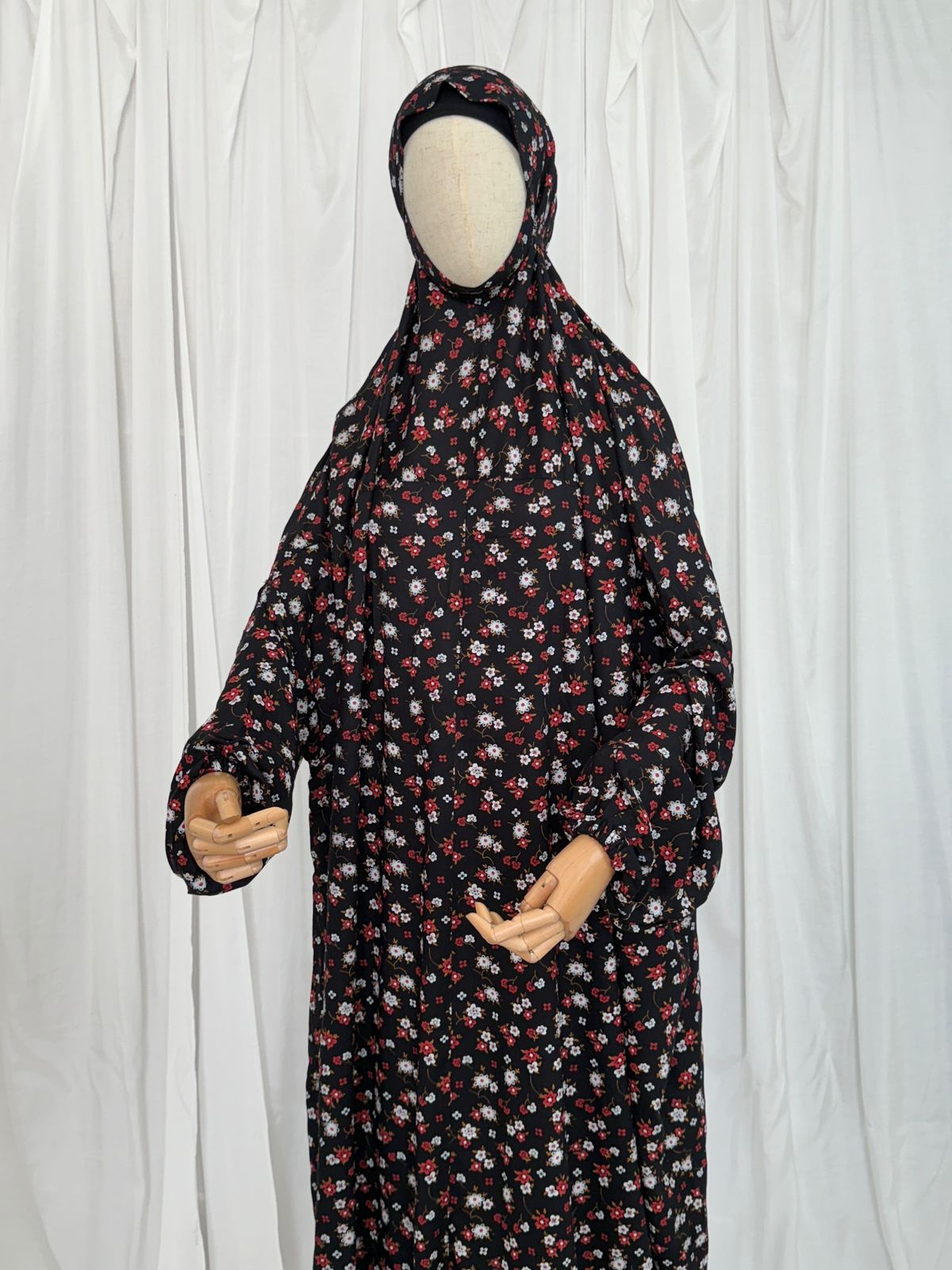 Black Brown Floral Print Salah Dress