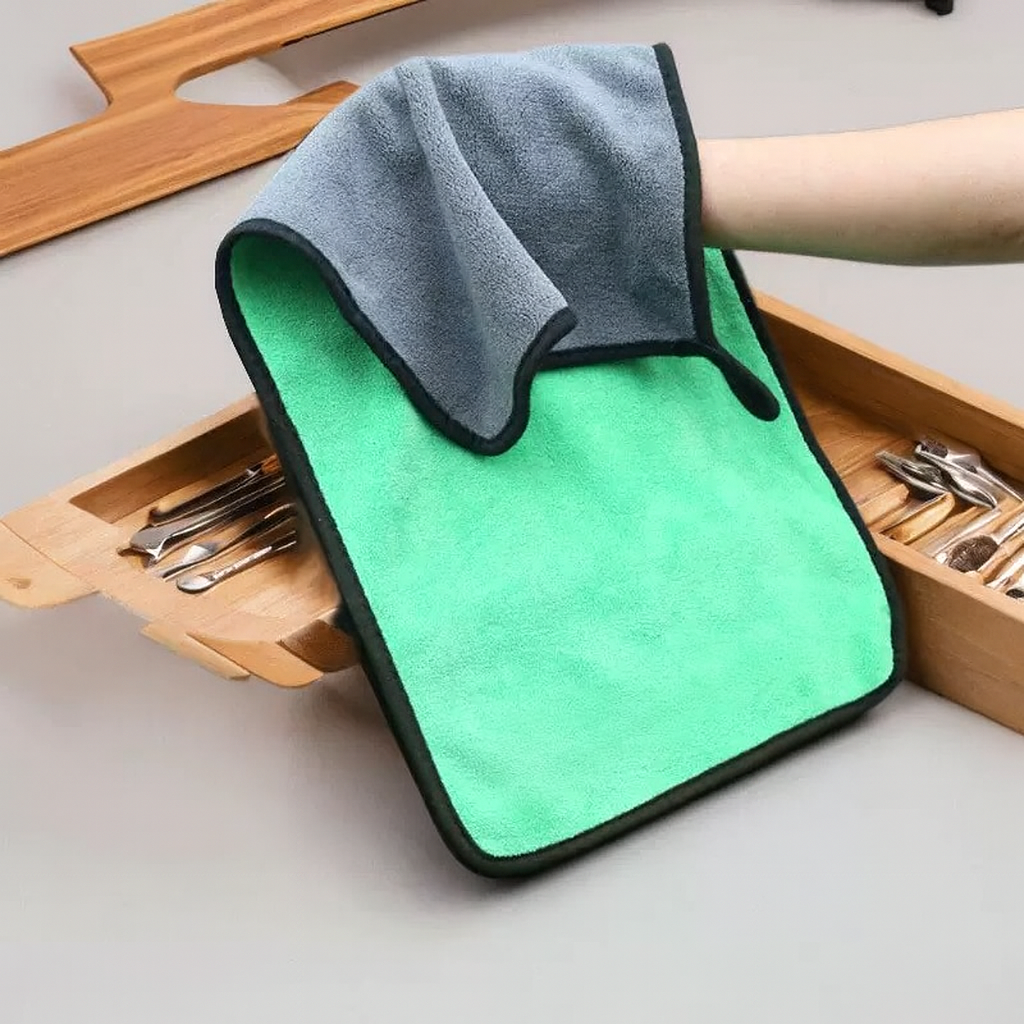 栄町店　大判 マイクロファイバークロス 傷防止 洗車 ワックス拭き取り 速乾タオル 吸水タオル 洗車用 家事用 2枚入セット　30cm*60cm