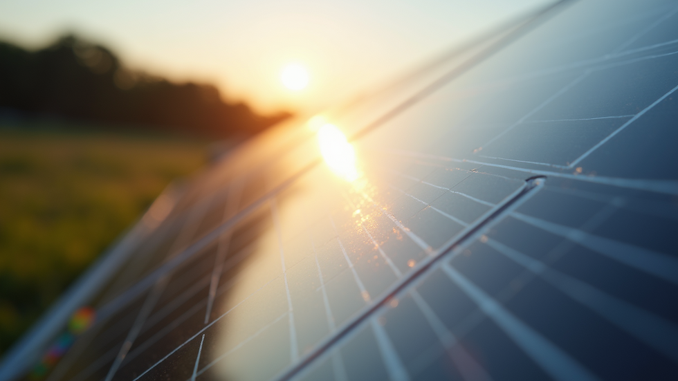 Close-up view of solar panel cells capturing sunlight