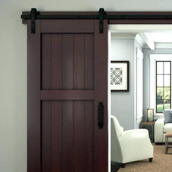 Custom Cherry Wood Sliding Barn Doors with Handles