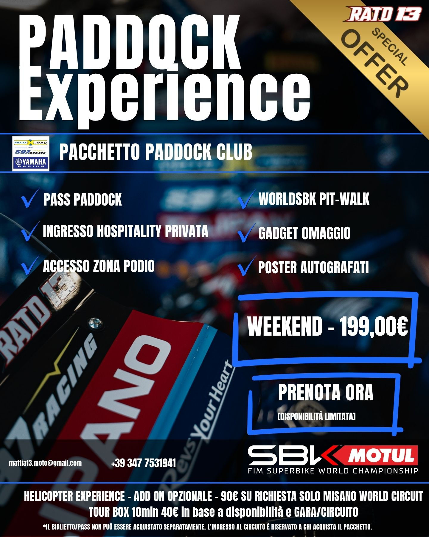 PACCHETTO PASS WORLD SBK WEEKEND