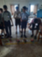 Students readying their robocars to contest in the FastCar race