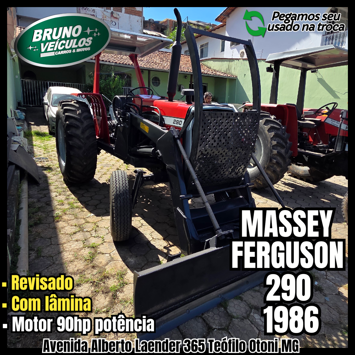 TRATOR MASSEY FERGUSON 290 ANO 1986