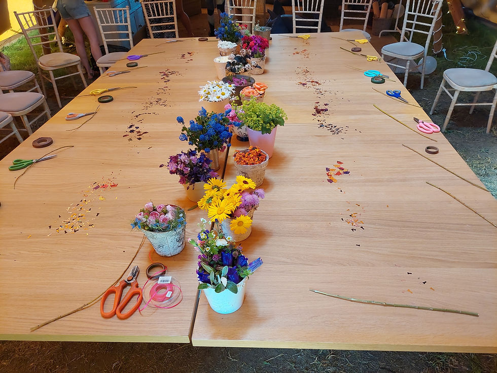 Thumbnail: Hen party floral crown workshop Herefordshire