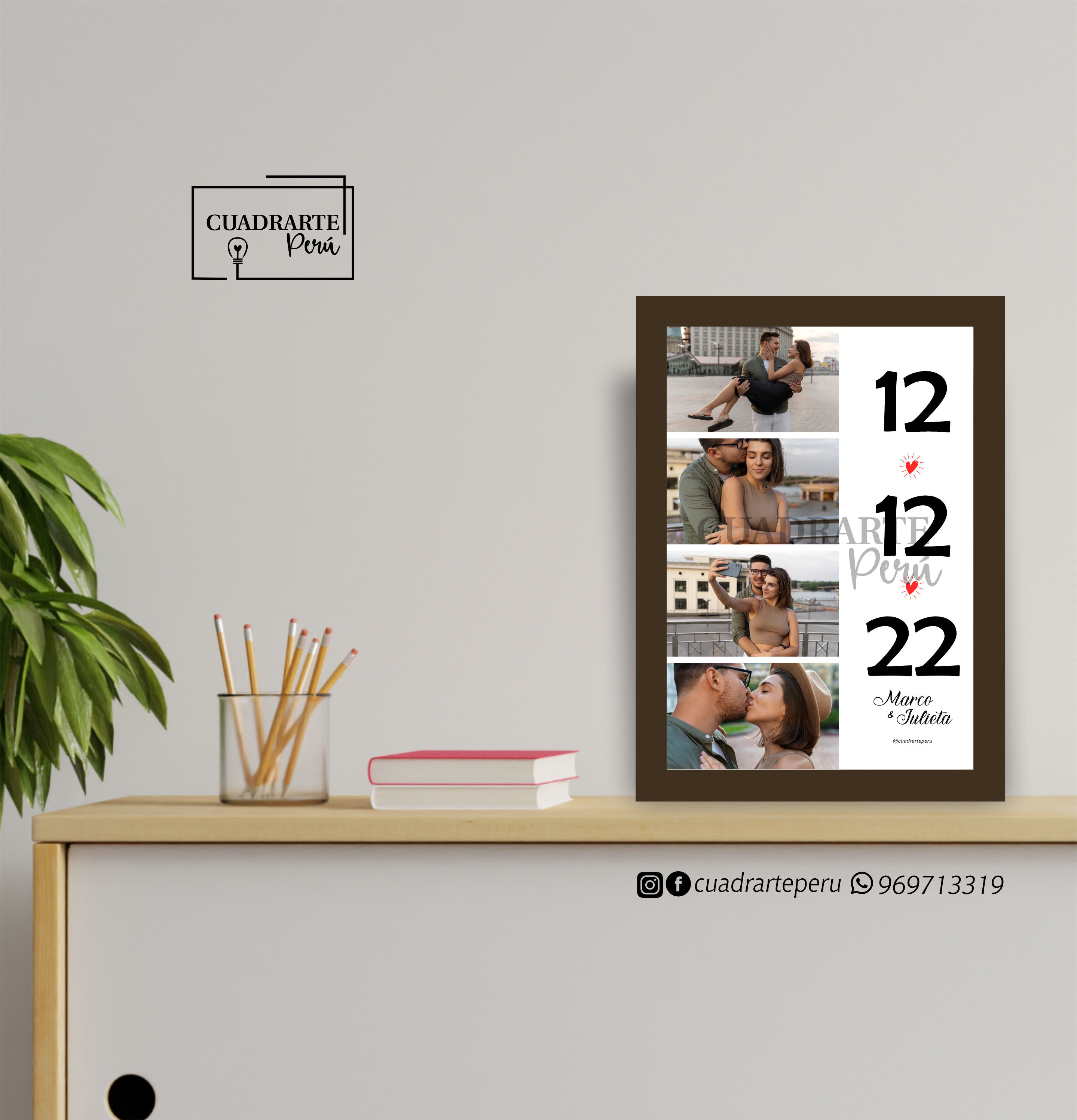 Cuadro Aniversario 4 fotos H.