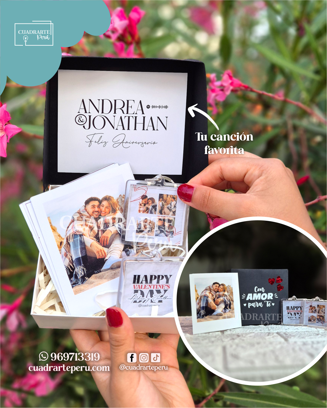 Caja Polaroid + 2 llaveros