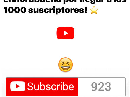 💥💥💥YouTube con más de 1000 suscriptorxs 💥💥💥