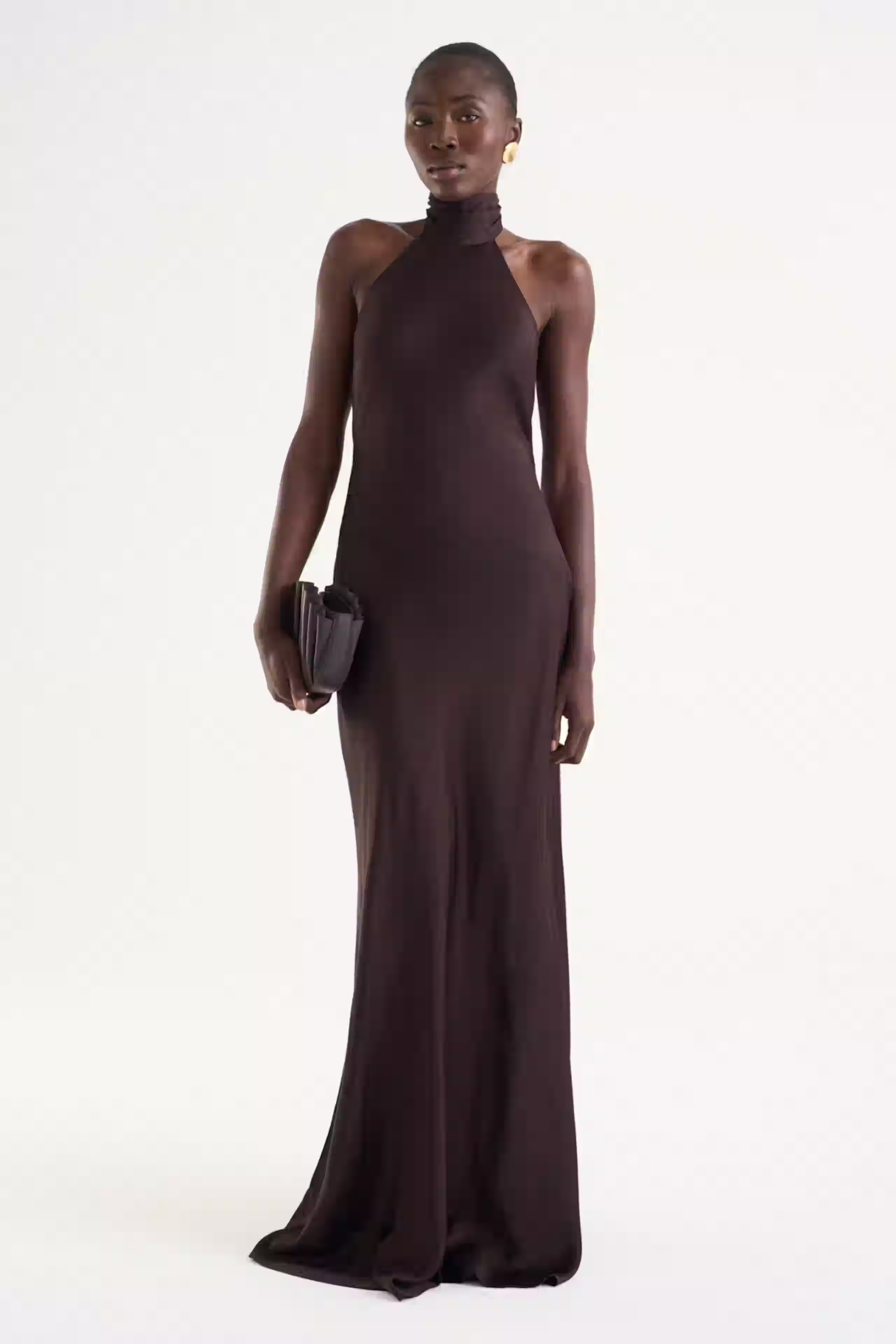 Twist & tango Anemone satin dress long - mocha brown