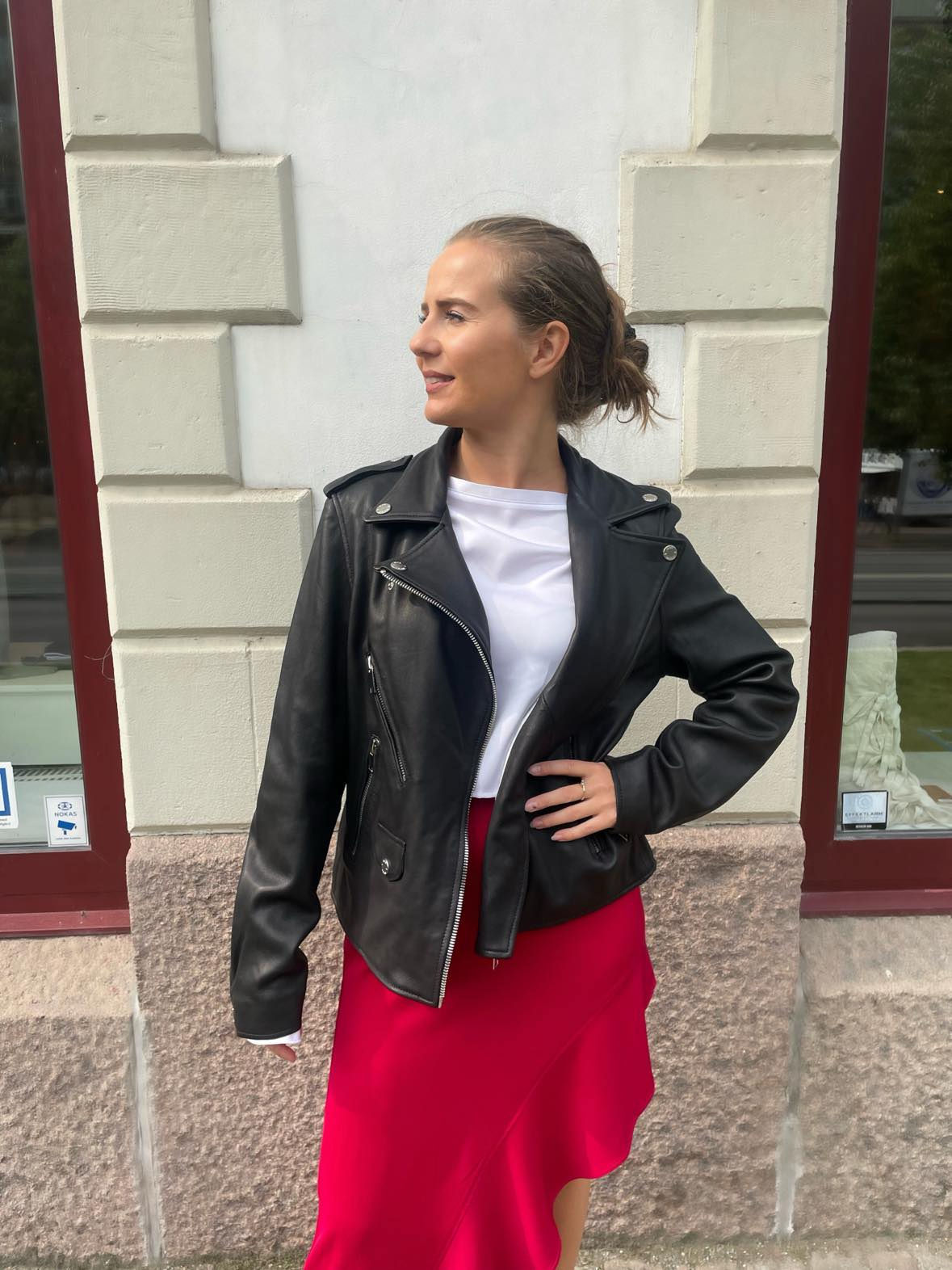 Mos Mosh Frances biker jacket black imitation leather