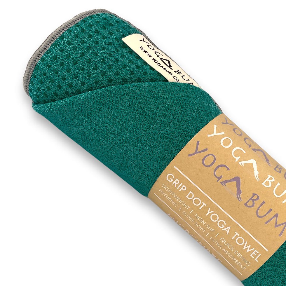 Thumbnail: Soft recycled microfibre texture of Emerald Green hot yoga towel