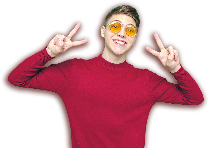 smiling-showing-peace-gesture-young-hand