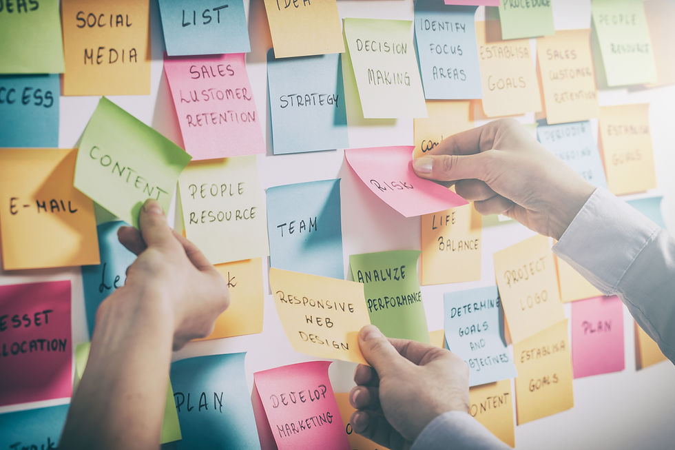 brainstorming brainstorm strategy workshop business note notes sticky - stock image.jpg