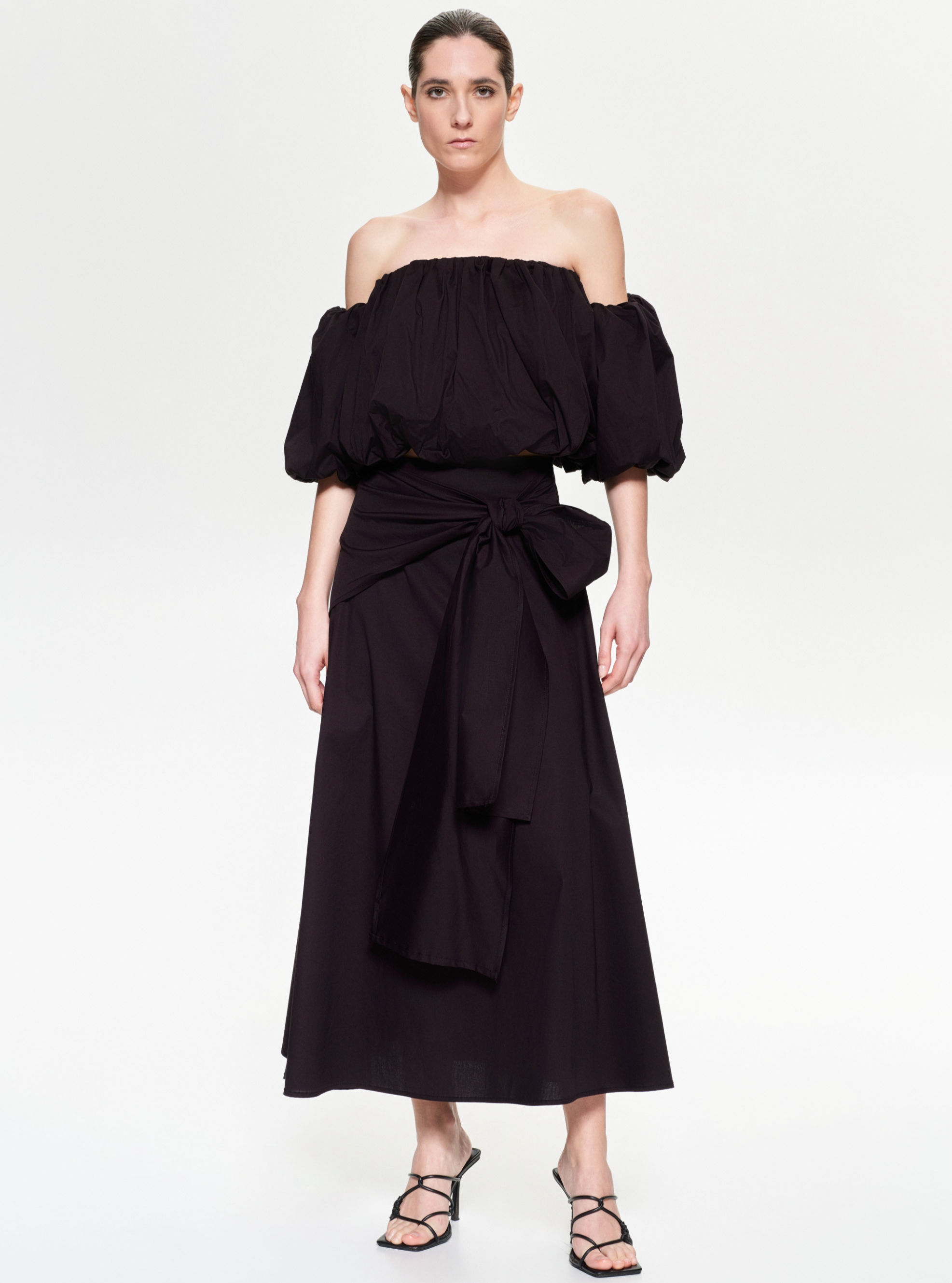 Midi sukně s mašlí