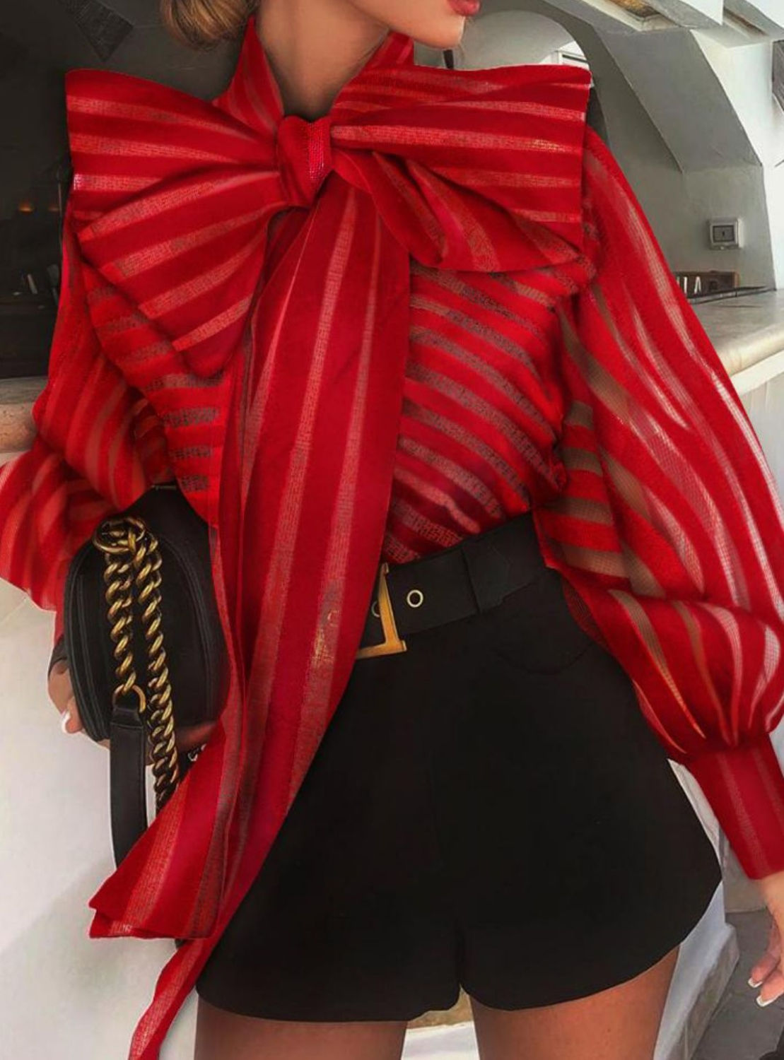 Blusa lace striped Puff MBZ