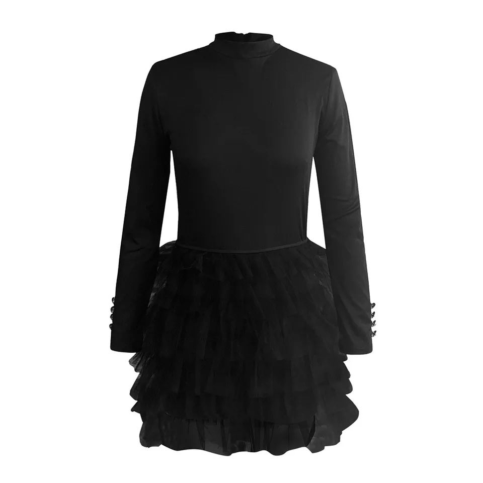Miniatura: Mini vestido manga larga style tutu HQ35